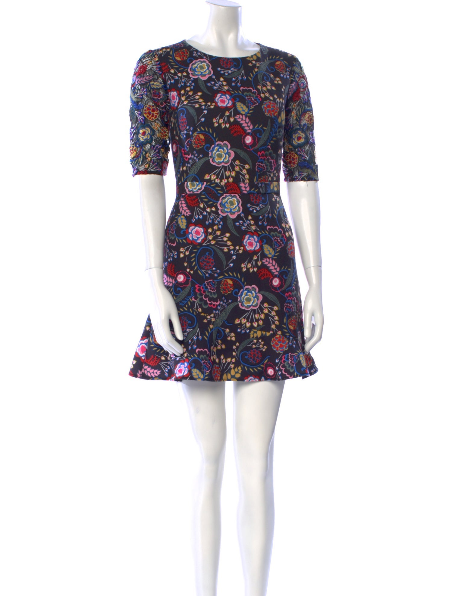 Saloni Floral Print Mini Dress